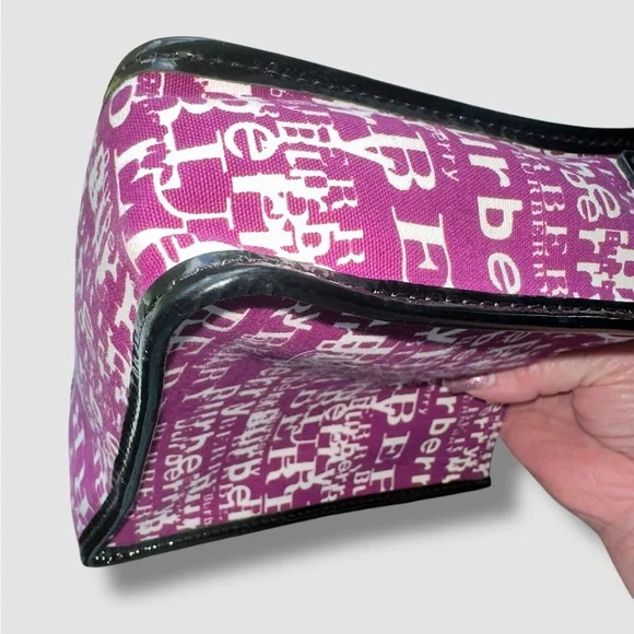 Burberry Logo Print Crossbody Bag in Purple White and Black Graffiti Rare Small